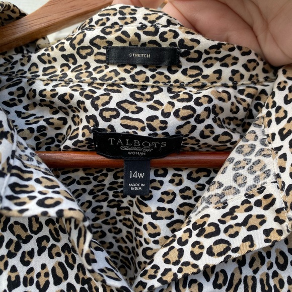Talbots Leopard Print Button Up Blouse - Picture 6 of 6